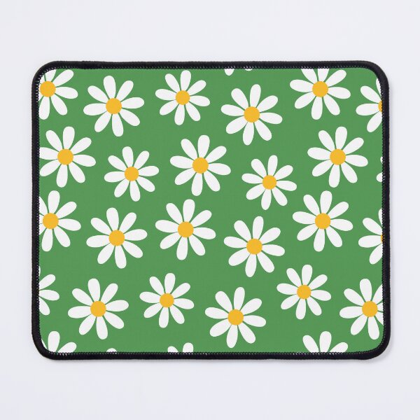 Item preview, White Daisies on Vintage Green Seamless Pattern Print designed and sold by ClaudiaFlores.
