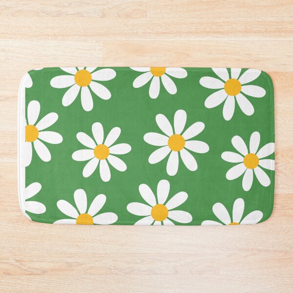 Item preview, White Daisies on Vintage Green Seamless Pattern Print designed and sold by ClaudiaFlores.