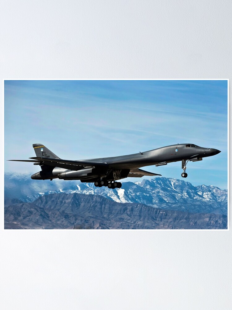 A U.S. Air Force B-1B Lancer departs for a training mission. | Poster