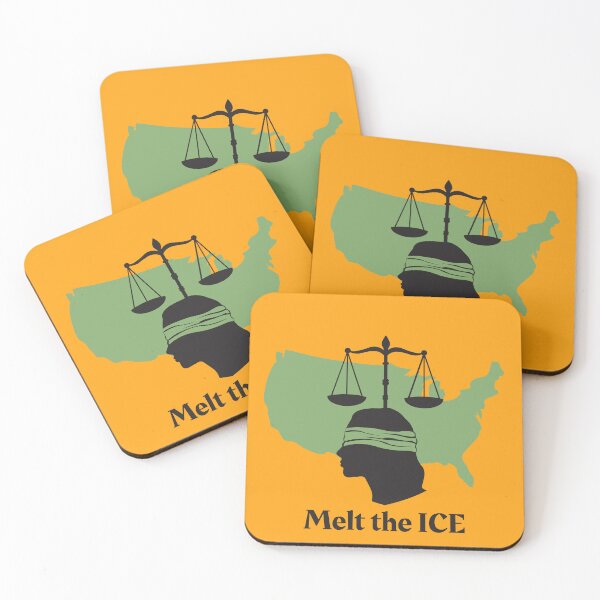 Item preview, "Melt the ICE" Lady Justice map of USA designed and sold by Write-to-Rebel.