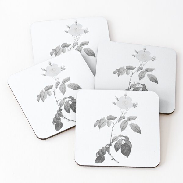 Item preview, Big Leaved Climbing Rose Flower, Alternative Illustration - Grey and White Rose designed and sold by DaphneKstudio .
