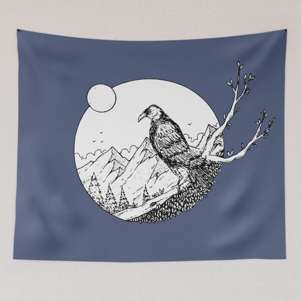 Item preview, sun and moon mountains wild birds designed and sold by XXgooddeedXX.
