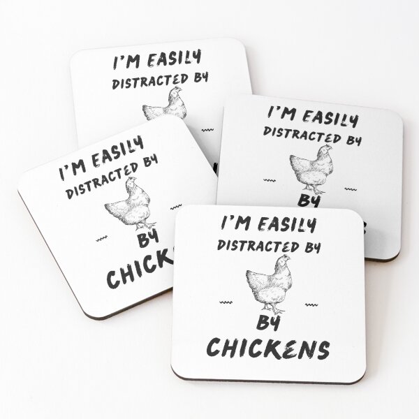 Item preview, Easily Distracted by chickens sm emblem designed and sold by T-Hand141Homestead.