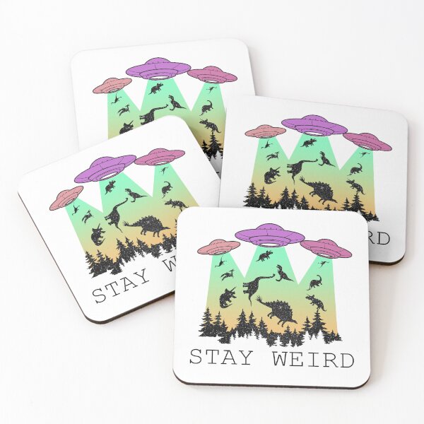 Item preview, Funny Stay Weird Dinosaur Alien Abduction designed and sold by ThisIsMugLife.