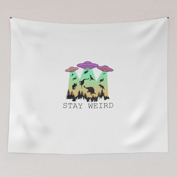 Item preview, Funny Stay Weird Dinosaur Alien Abduction designed and sold by ThisIsMugLife.