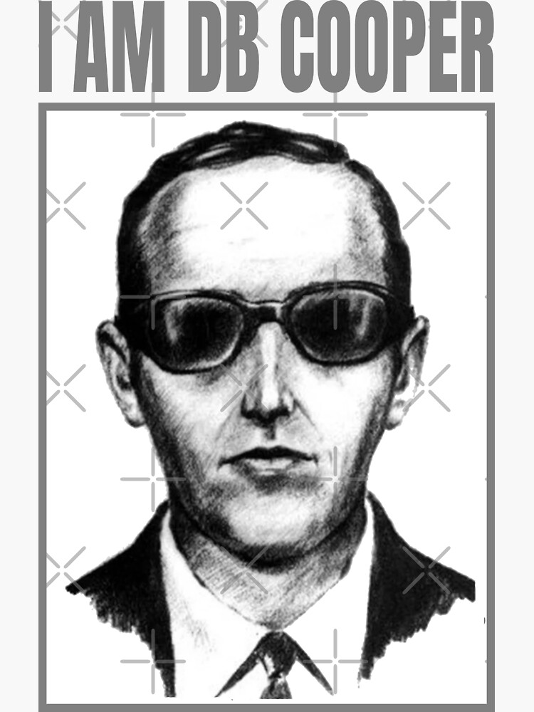 " I AM DB COOPER, GREY TEXT, FISH FEAR ME" Sticker For Sale By Guud-t ...