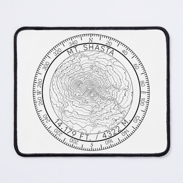 Item preview, Mount Shasta Summit Topo Map Badge designed and sold by BagOfPeaks.