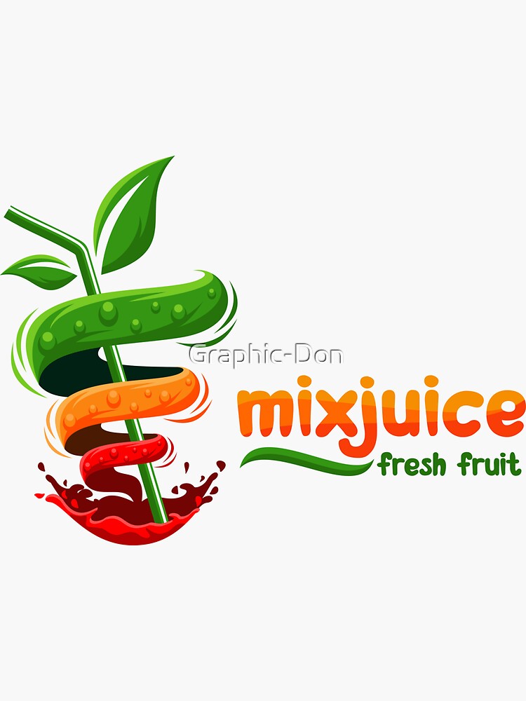 "Mixjuice Fresh Fruit Colorful Style Illustration" Sticker for Sale by