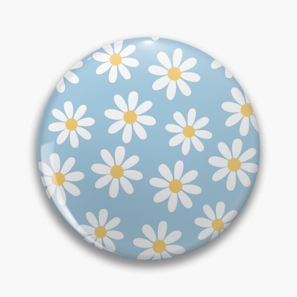 Item preview, White Daisies on Vintage Pale Blue Seamless Pattern Print designed and sold by ClaudiaFlores.
