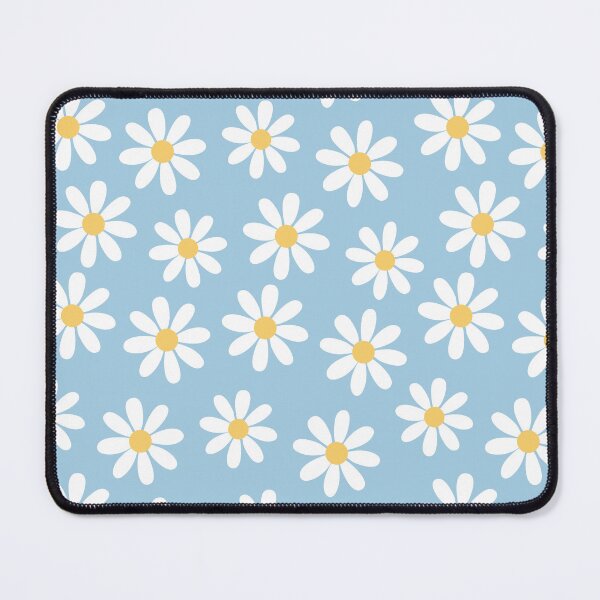 Item preview, White Daisies on Vintage Pale Blue Seamless Pattern Print designed and sold by ClaudiaFlores.