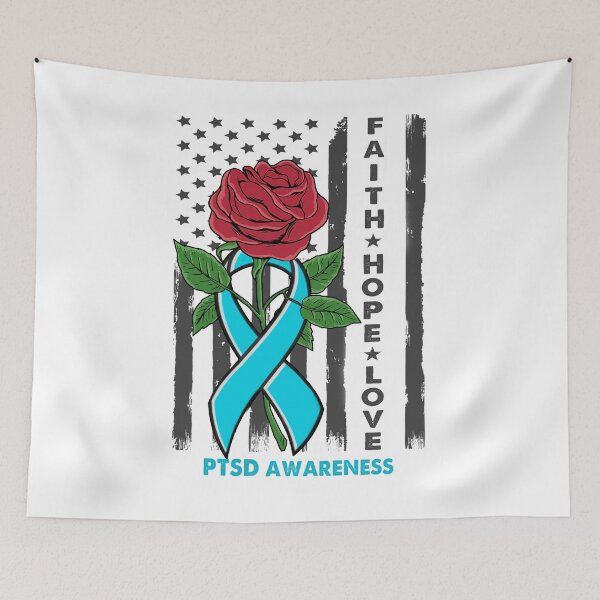 Item preview, Faith Hope Love PTSD Awareness American Flag designed and sold by Kohend.