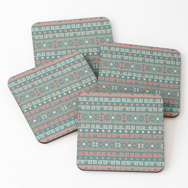 Item preview, Geometric Triangles Compilation in Rose Gold, Aqua and Blue - Multicolor Boho Motif designed and sold by Yeldiz.