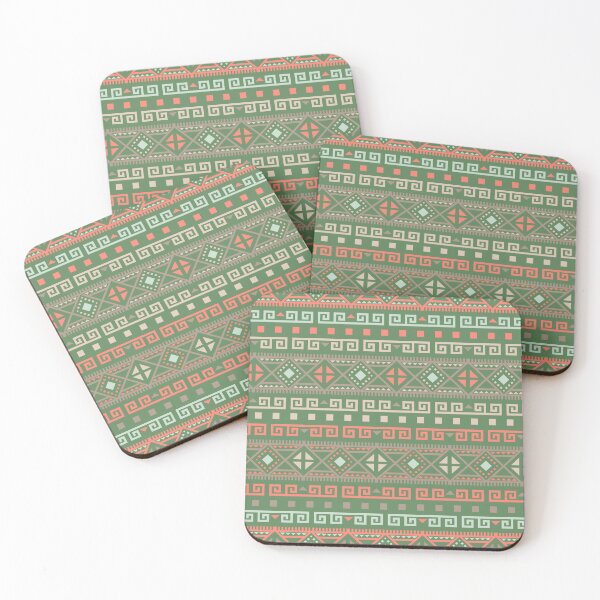 Item preview, Geometric Triangles Compilation in Rose Gold, Aqua and Green - Multicolor Boho Motif designed and sold by Yeldiz.