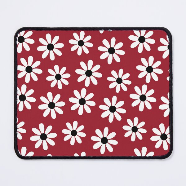 Item preview, Vintage Daisies on Crimson Red Seamless Pattern Print designed and sold by ClaudiaFlores.