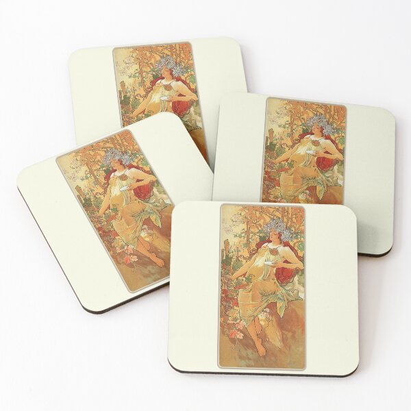 Item preview, Autumn by Mucha - Vintage Four Seasons Reproduction 1896 designed and sold by molamode.