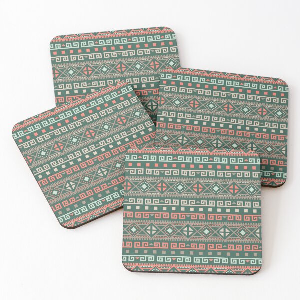 Item preview, Geometric Triangles Compilation in Rose Gold, Aqua and Green - Multicolor Boho Motif designed and sold by Yeldiz.