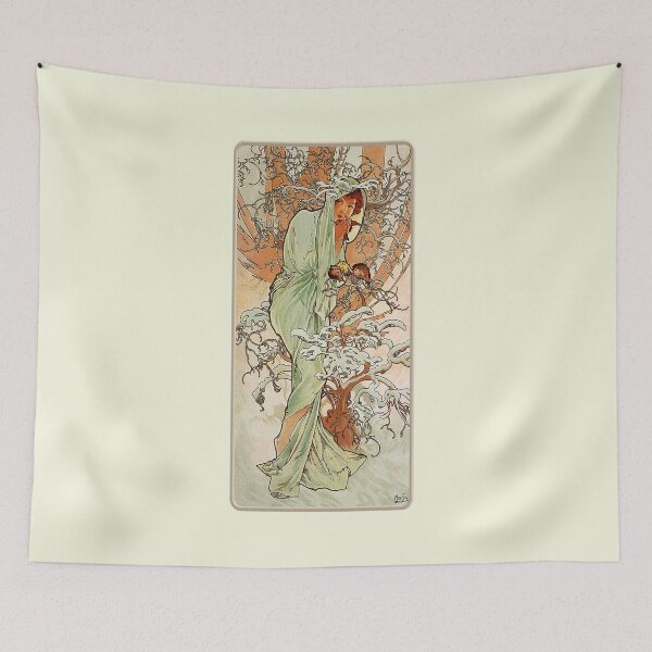 Item preview, Winter by Mucha - Vintage Four Seasons Reproduction 1896 designed and sold by molamode.