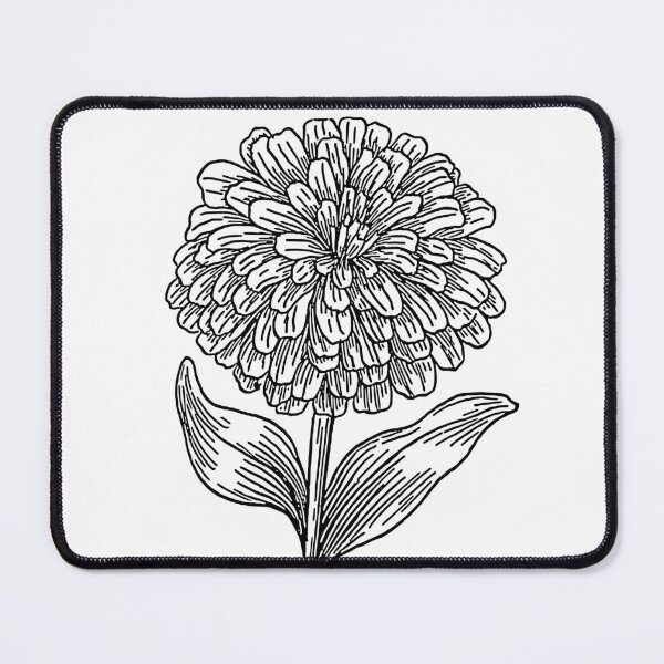 Item preview, Vintage Zinnia flower Sketch Painting designed and sold by JoyforU.
