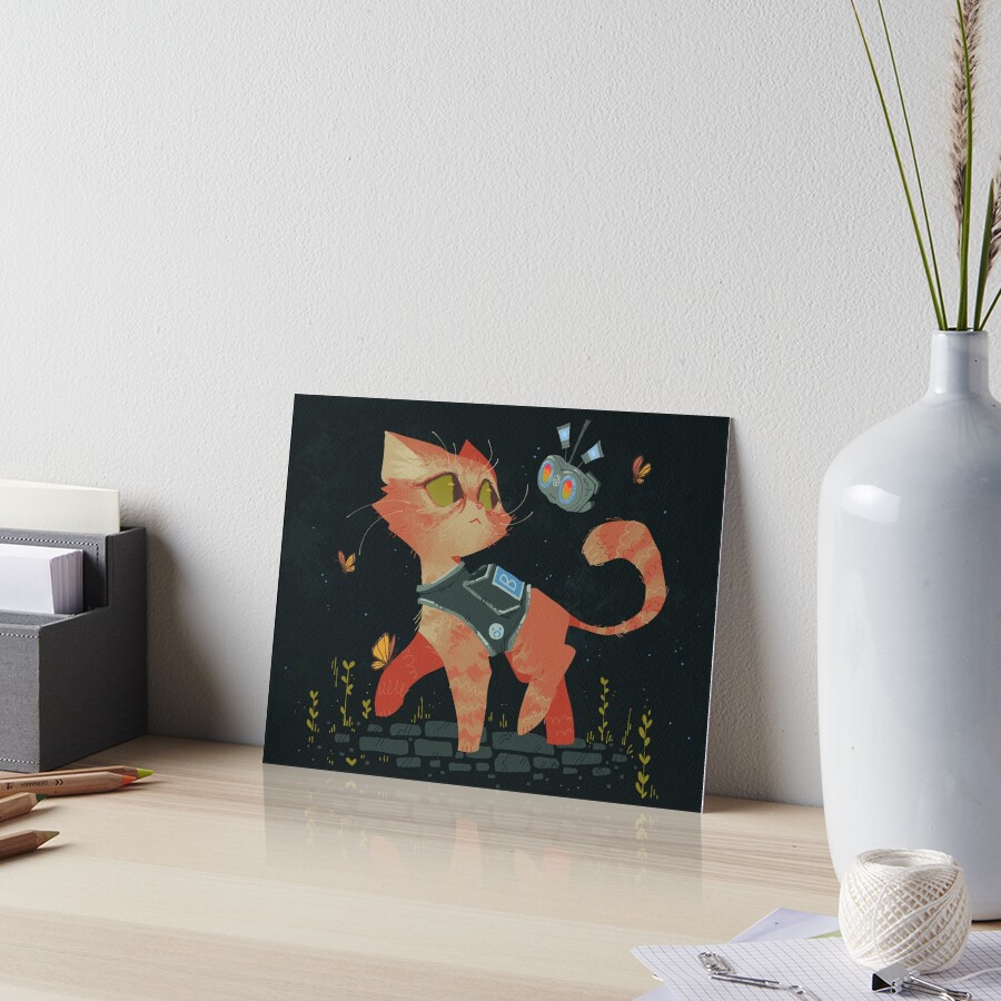 Stray (Cat and B12) Art Board Print