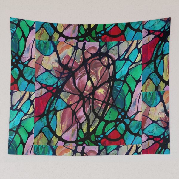 Item preview, Neurographic pattern with oil painting  "Flower field" by MariDani designed and sold by MariDaniArt.