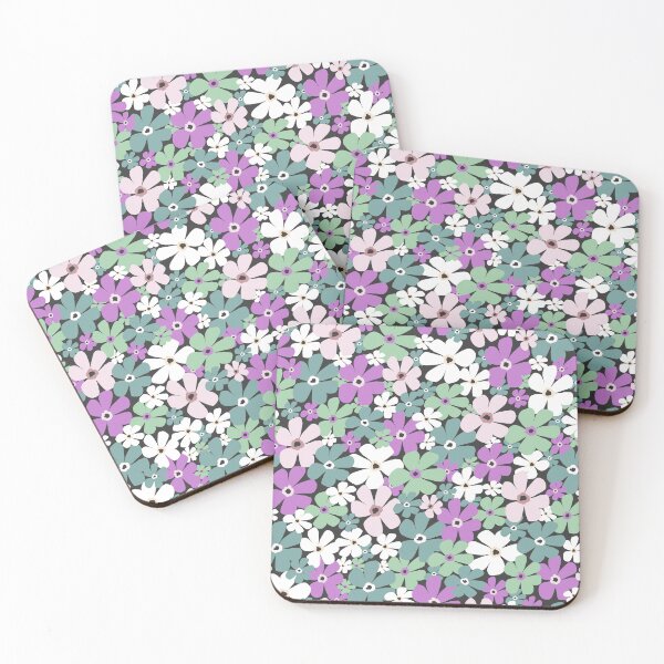 Item preview, Groovy Daisies - Green Purple designed and sold by KBurnsArt.
