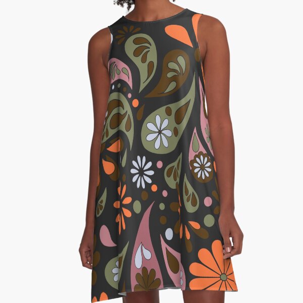 Item preview, Hand Drawn Fall Autumn Flower Power Paisley Retro Design designed and sold by Alondra.