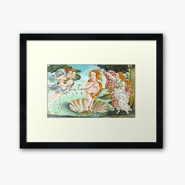 Venus from Botticelli in Full of Freckles style Framed Art Print