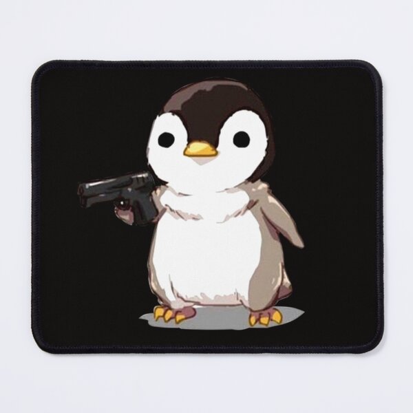 Vista previa del artículo con la obra «Pingüino lindo con una pistola», diseñado y vendido por Internetan.