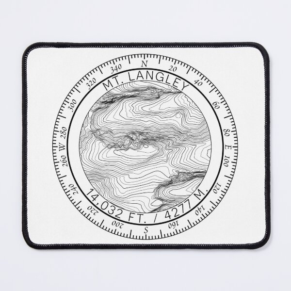 Item preview, Mount Langley Summit Topo Map Badge designed and sold by BagOfPeaks.