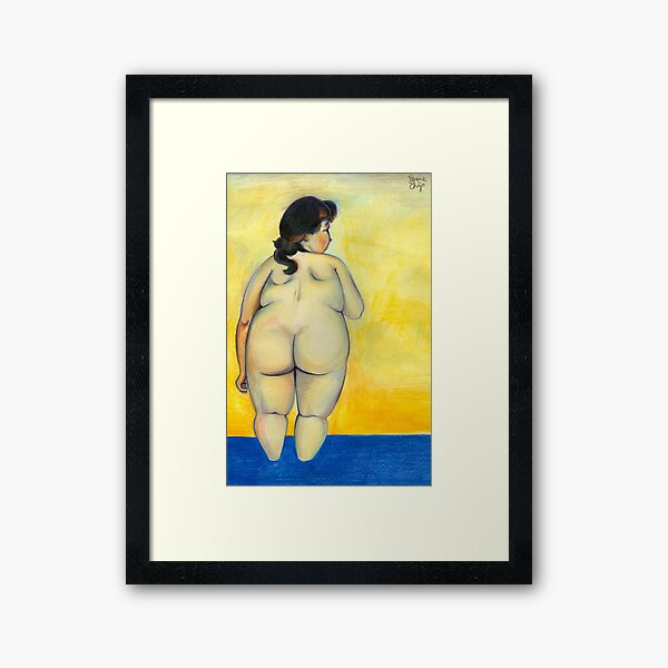 woman entering the water by Felix Vallotton in Full of Freckles style Framed Art Print