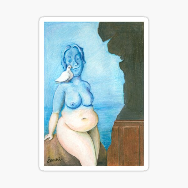 Black magic by René Magritte in Full of Freckles style Sticker