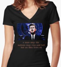 JFK Women's Fitted V-Neck T-Shirt