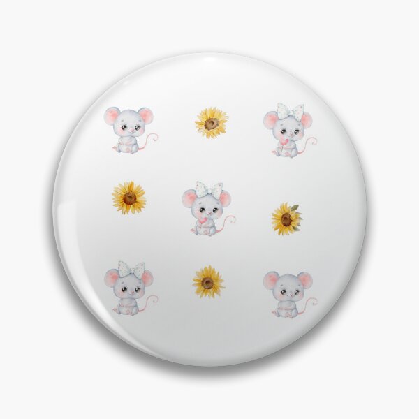 Item preview, Cute Watercolor Baby Mouse and Sunflowers designed and sold by silviaol.