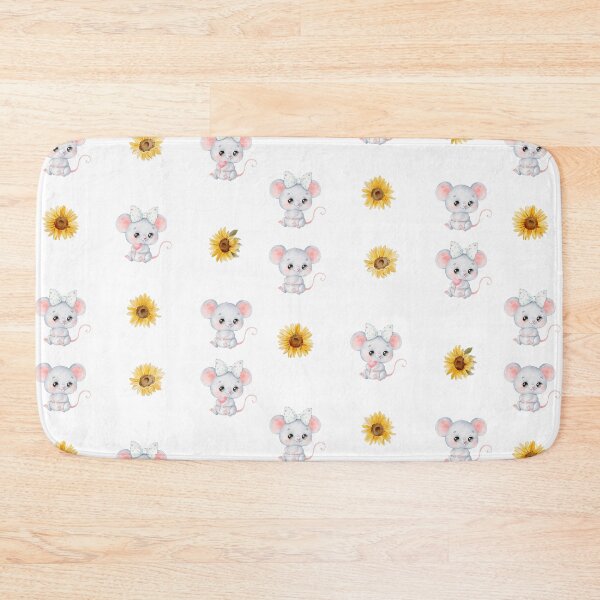 Item preview, Cute Watercolor Baby Mouse and Sunflowers designed and sold by silviaol.