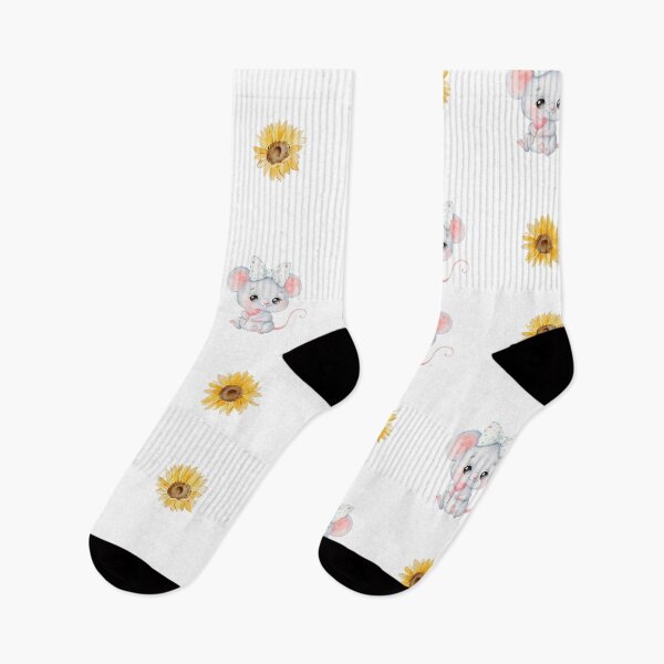 Item preview, Cute Watercolor Baby Mouse and Sunflowers designed and sold by silviaol.