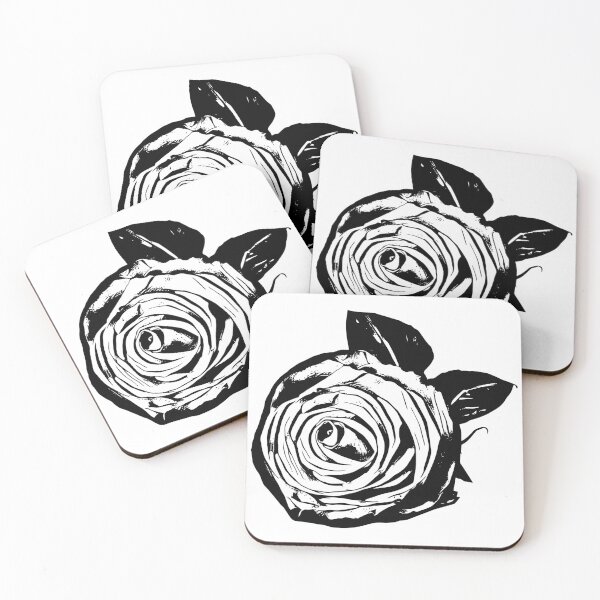 Item preview, Modern Black Rubbing Flower Illustration designed and sold by JoyforU.