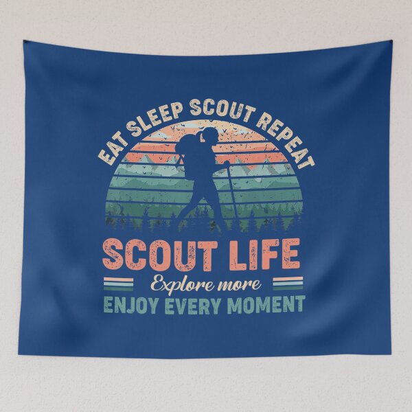 Aperçu de l'œuvre Manger Dormir Scout Répéter Scoutisme Vintage Scout Life créée et vendue par GhecVchw.