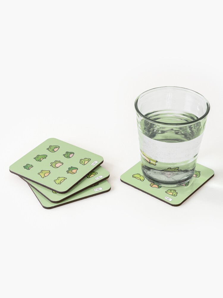 Thumbnail 2 of 5, Coasters (Set of 4), Frogs Doodle designed and sold by tdoodles.