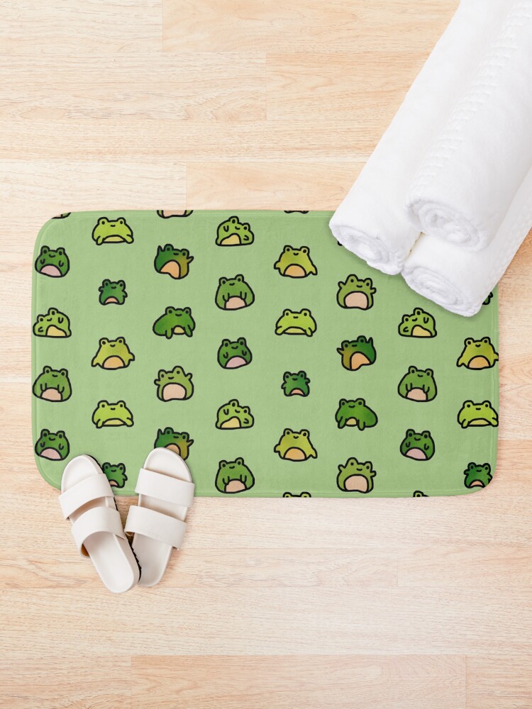Thumbnail 1 of 6, Bath Mat, Frogs Doodle designed and sold by tdoodles.