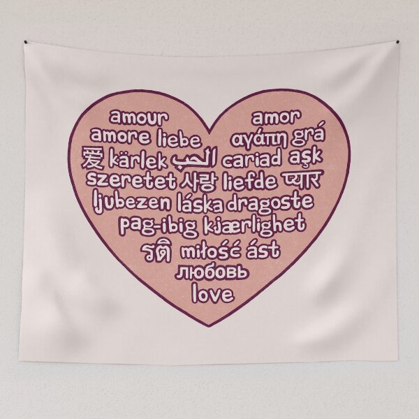 Item preview, Amor en 25 idiomas designed and sold by pinkmonkeybird.
