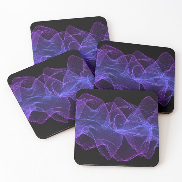 Item preview, Aqua And Lilac Fluttering Scarves Abstract On Black designed and sold by DEC02.