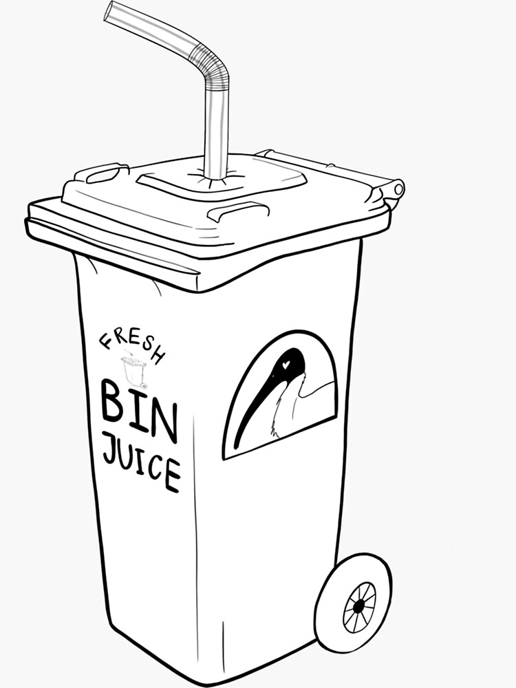 "Bin Juice Sticker" Sticker for Sale by OrinSatterfield Redbubble