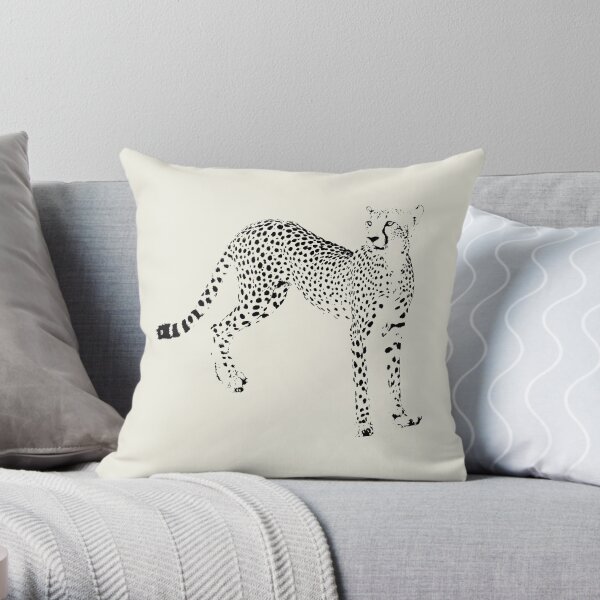 Cheetah on Watch | African Wildlife Throw Pillow