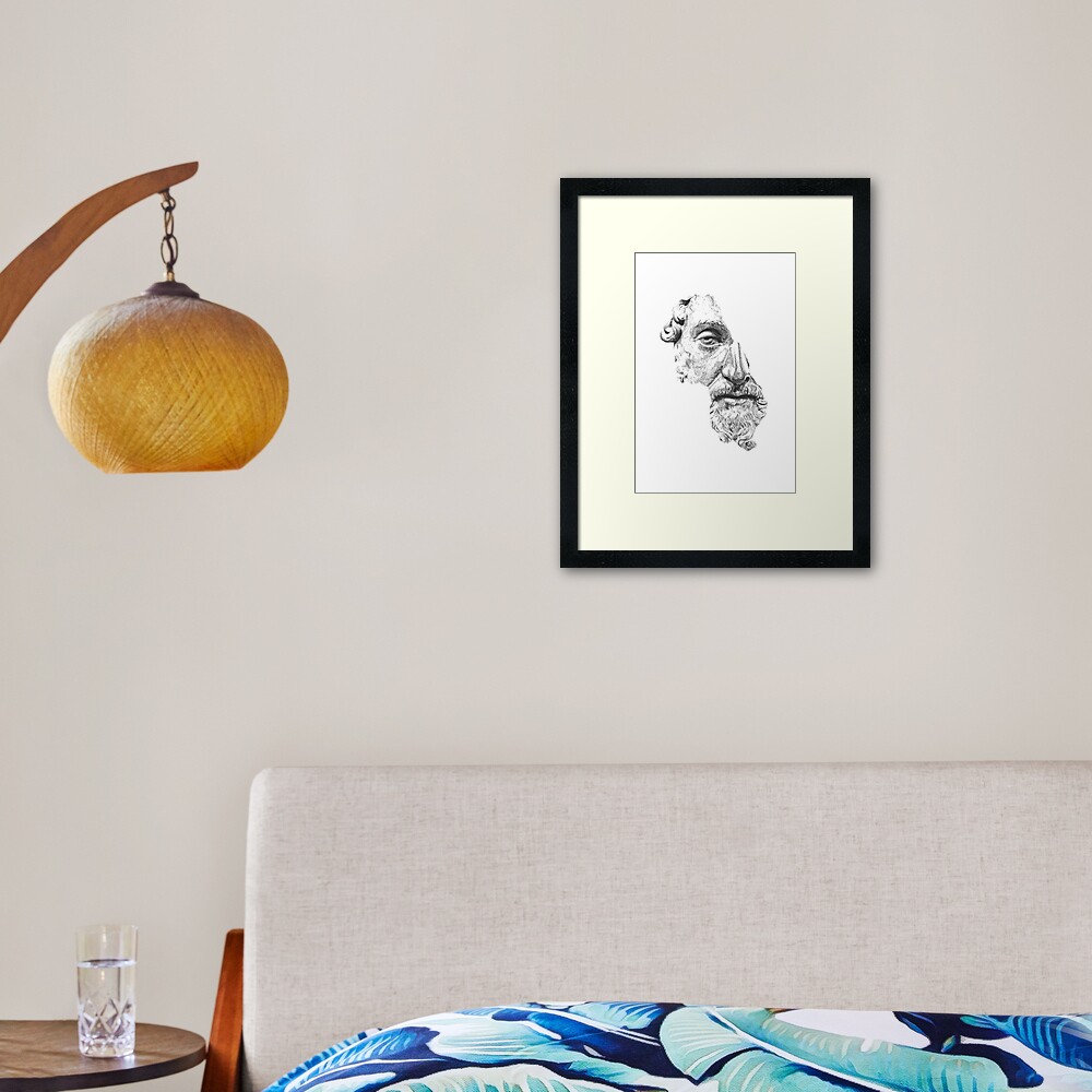 MARCUS AURELIUS ANTONINUS AUGUSTUS / black and white Gerahmter Kunstdruck
