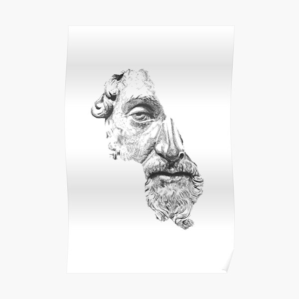 MARCUS AURELIUS ANTONINUS AUGUSTUS / black and white Poster