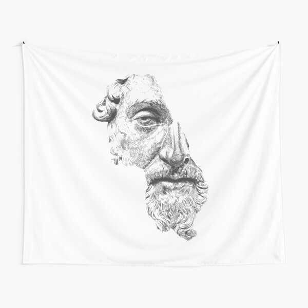 MARCUS AURELIUS ANTONINUS AUGUSTUS / black and white Tapestry