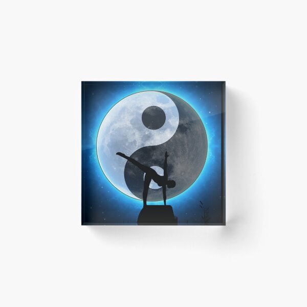 Item preview, Half moon yoga pose in moonlight designed and sold by INSOMNIAC101.