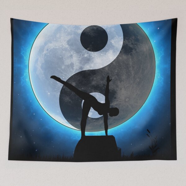 Item preview, Half moon yoga pose in moonlight designed and sold by INSOMNIAC101.