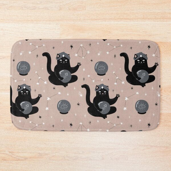 Item preview, Witchy Cat Pattern, Black Cat Pattern, Halloween Witchy Cat Pattern - Halloween Cat Patterns designed and sold by antevasinart.