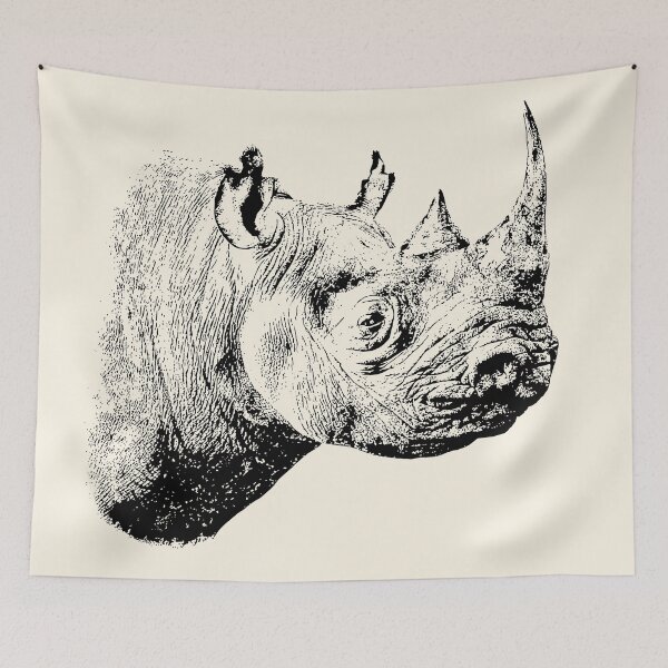 Item preview, Black Rhino in Profile | African Wildlife designed and sold by Scotch Macaskill.